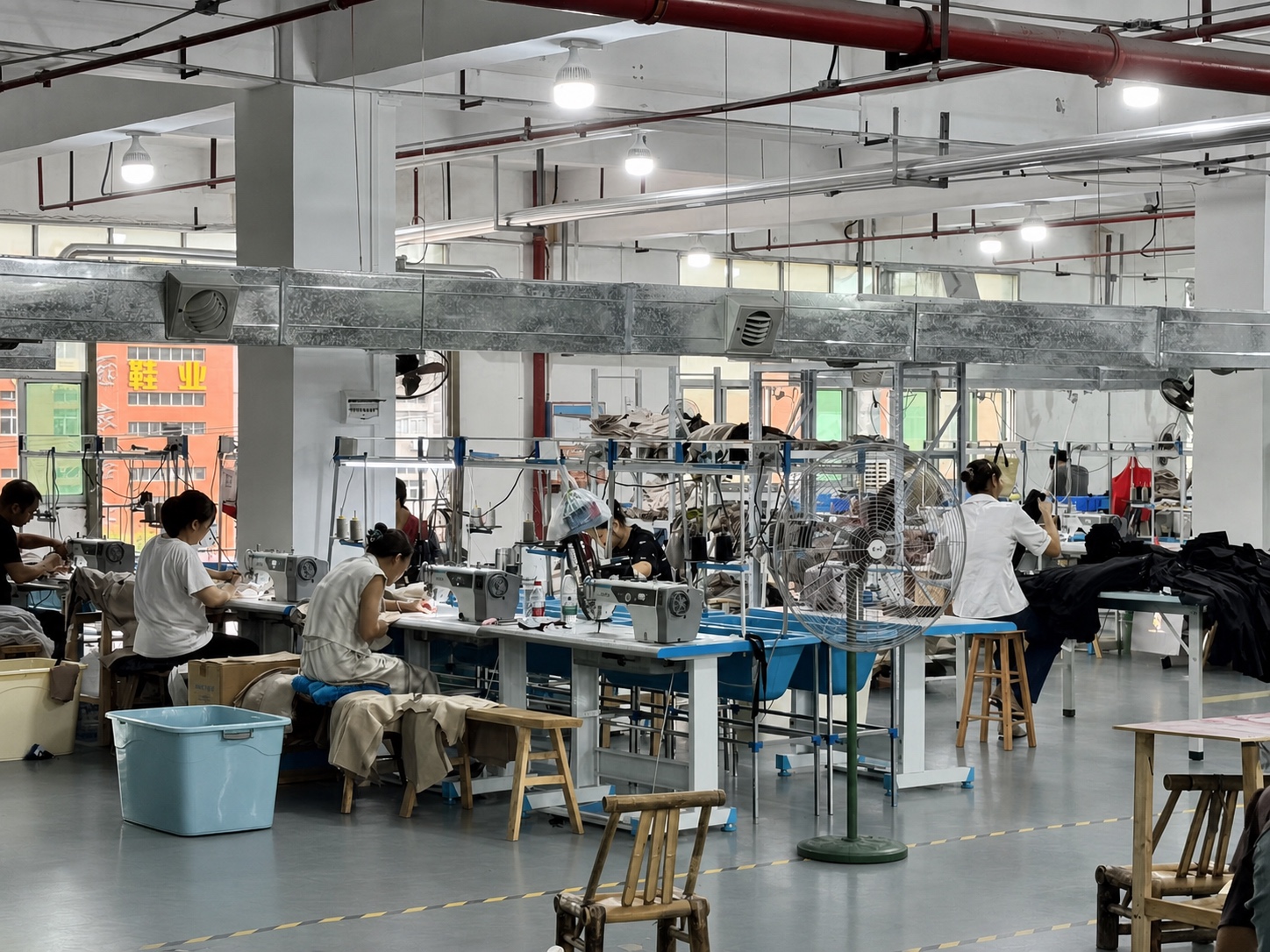 Wide sewing workshop for blazer production planning