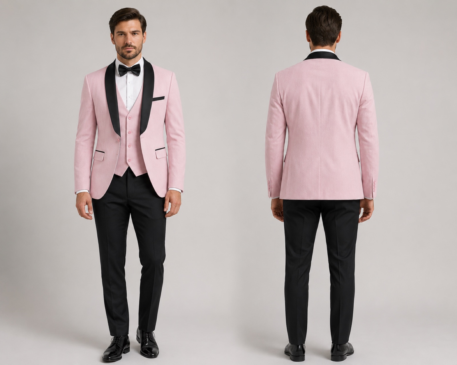 Shawl lapel tuxedo product reference for a formalwear buying brief