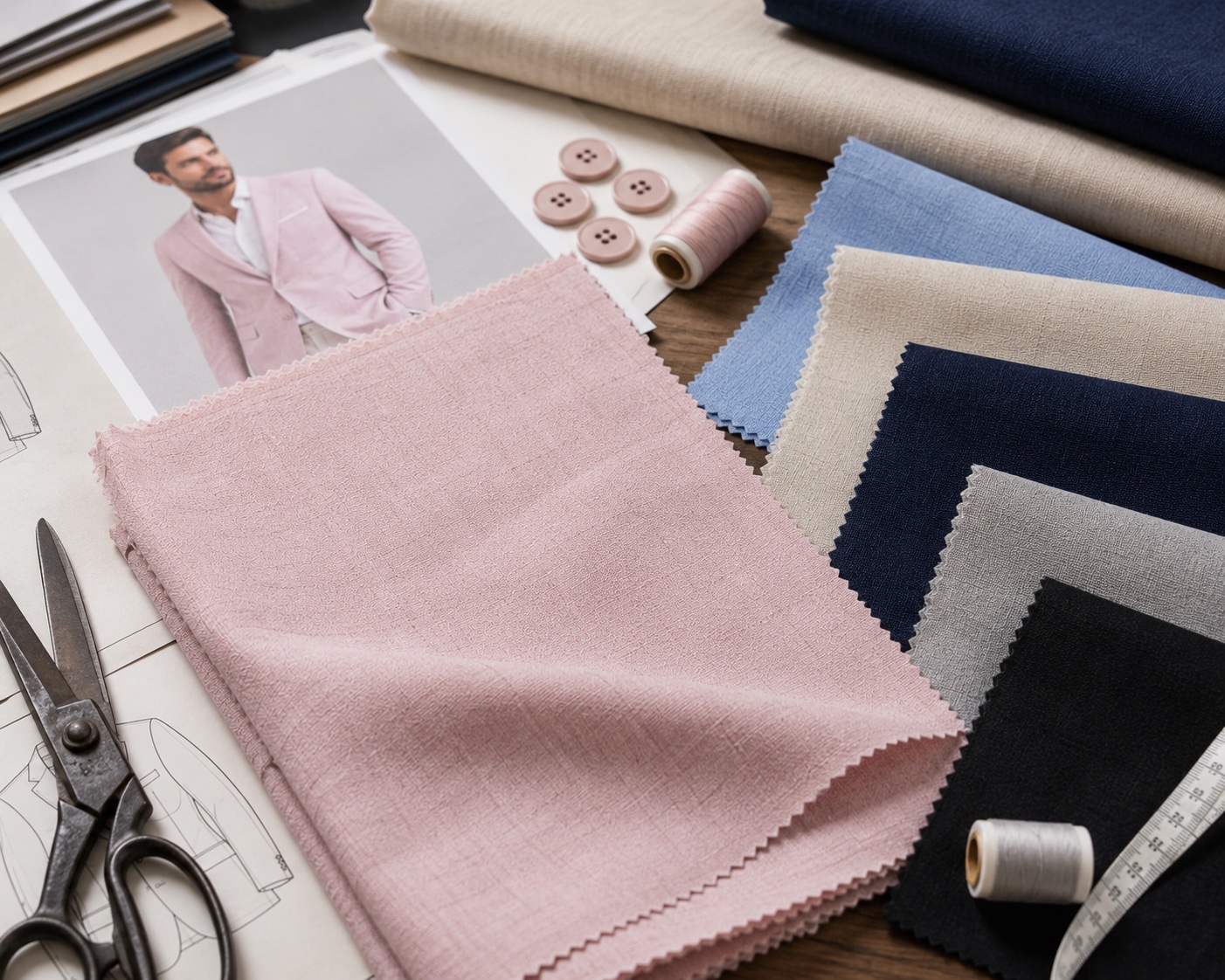 Suit fabric planning reference for a bulk material review