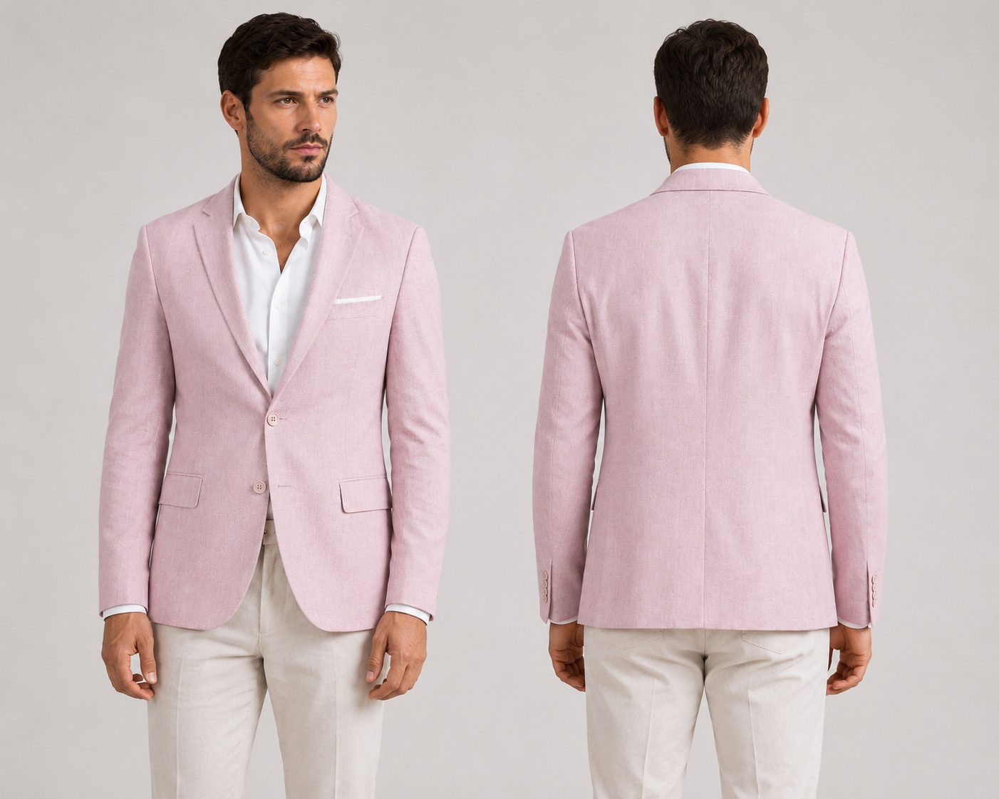 Front and back suit views used to check fit direction and size-reference consistency